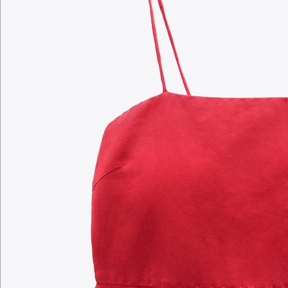 ZARA LINEN AND COTTON BLEND MINI DRESS - Picture 10 of 10